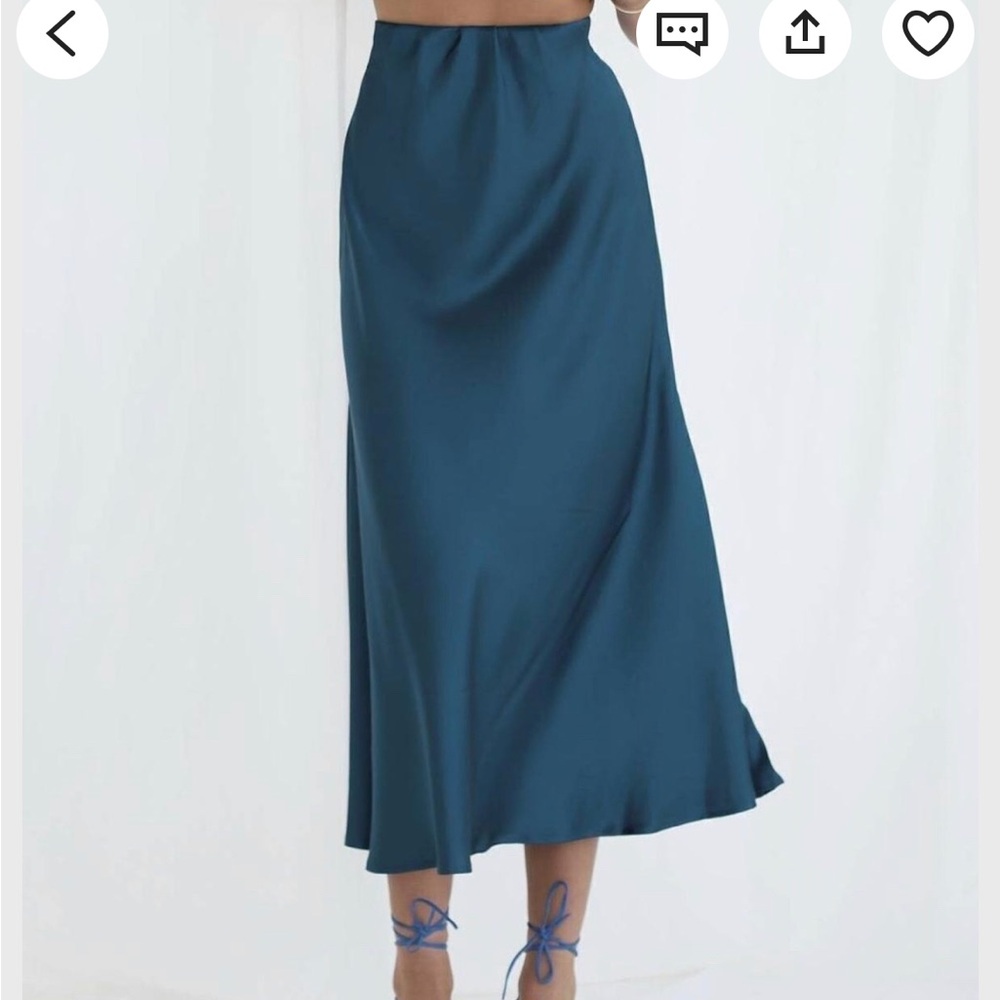 Emerald Midi Skirt - Satin